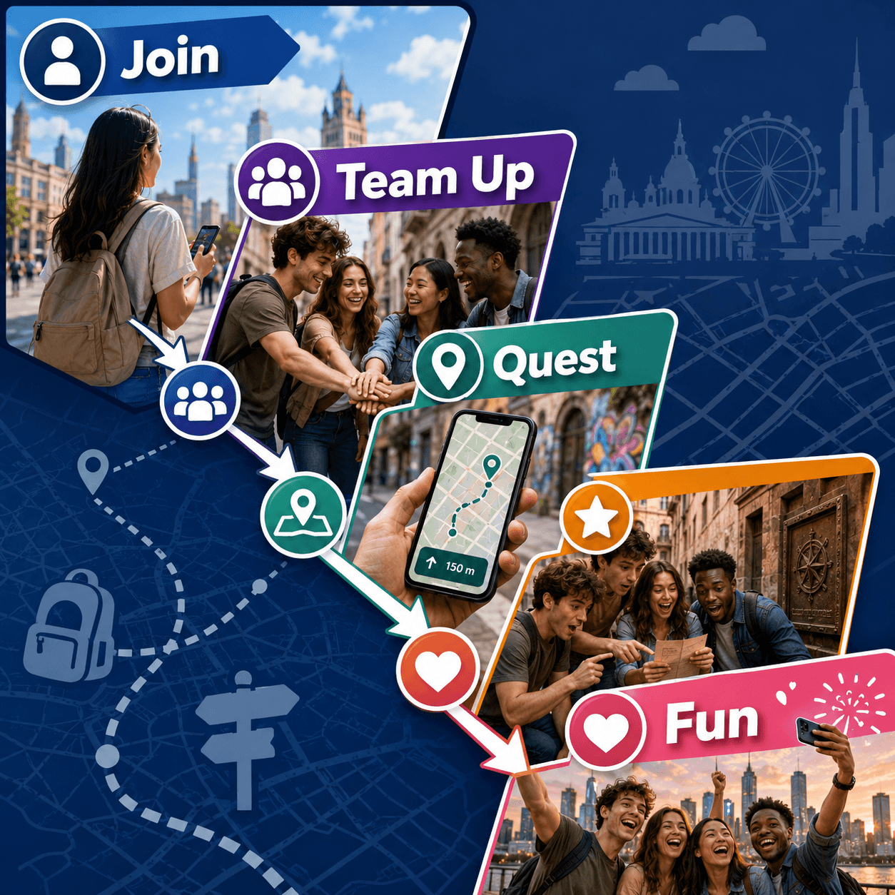 How GoQuestIRL works infographic